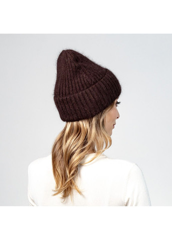 Шапка бини женская ангора коричневая МУНА LuckyLOOK 594-029 (322789187)