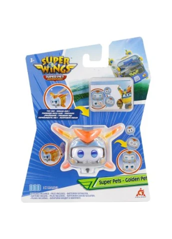 Фигурка Super Pet Золотой Мальчик любимец (Golden Boy pet), свет (EU770431) Super Wings Super Pet Золотий Хлопчик улюбленець (Golden Boy p (389998519)