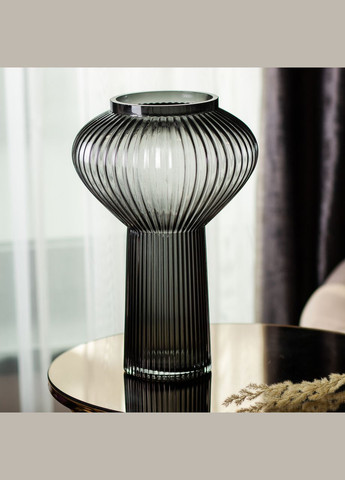 Декоративна ваза-ліхтар Beisi скляна 30 см, сірий Yiwu (322245732)