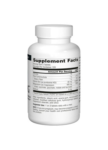 Комплекс хелатного магнію з вітаміном Б6 Ультра-Маг, Ultra-Mag Magnesium Complex - 240 tabs Source Naturals (280916957)