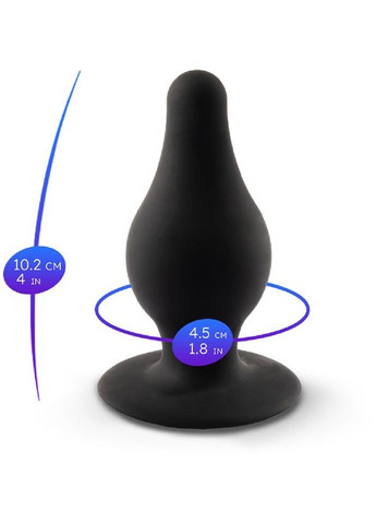 Анальна пробка термореактивна Plug Model 2 конічної форми, чорна, L Silexd (347315074)
