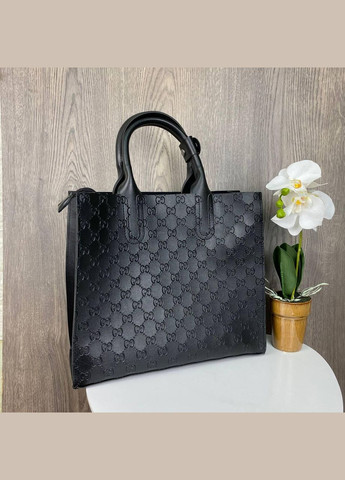 Большая женская сумка на плечо с 3 отделениями экокожа черная (sku_1191) No Brand (330575941)