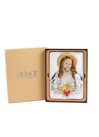 Срібна Ікона Серце Ісуса з емаллю 7х10см Prince Silvero (266265948)