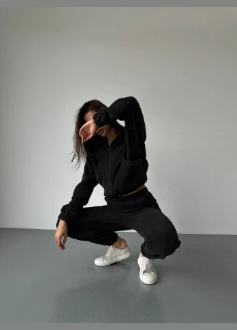 Жіночий костюм флісовий спортивний сірий No Brand (307059571)
