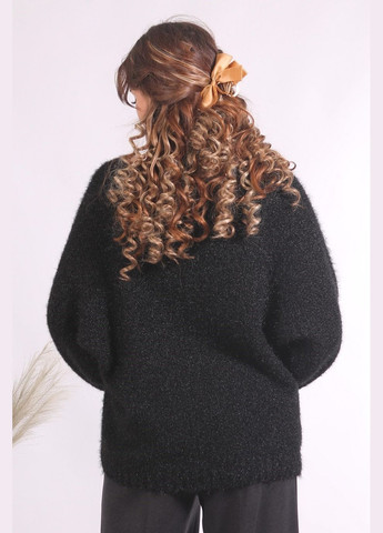 Черный демисезонный свитер женский 99047 вязка черный Актуаль