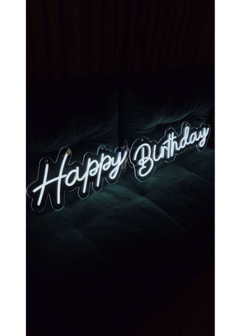 Неоновая Led вывеска Happy Birthday 100х20cм NeonChic (367115489)