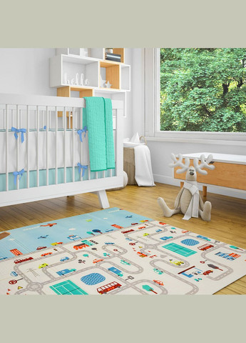 Дитячий складаний розвиваючий термокилимок 200х150х0.6см "Дорога | Ліс" (235) SW-00000155 Mat4baby (370440795)