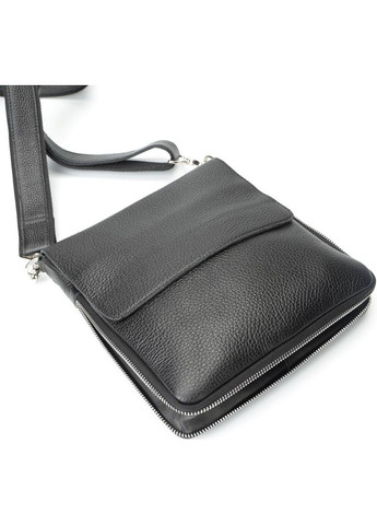 Кожаная сумка кросс боди мужская мессенджер через плечо черная 11016 Shvigel (329195187)