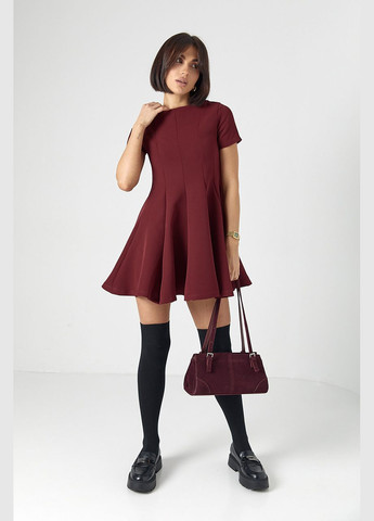 Бордова повсякденний жіноча мінісукня з короткими рукавами червоний колір m No Brand однотонна