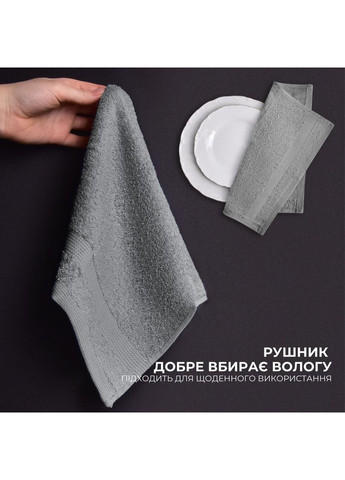Набор 6 шт салфеток махровых хлопок 30x30 (550 гр/м2) IDEIA серый