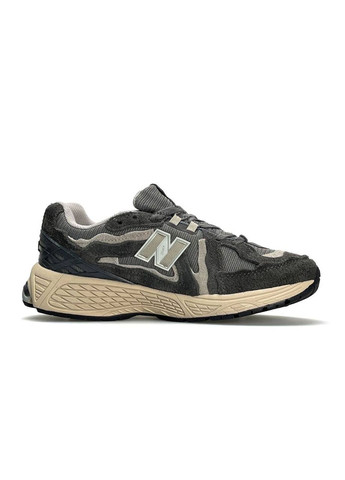 Темно-серые демисезонные кроссовки мужские new balance dark grey beige No Brand 1906D