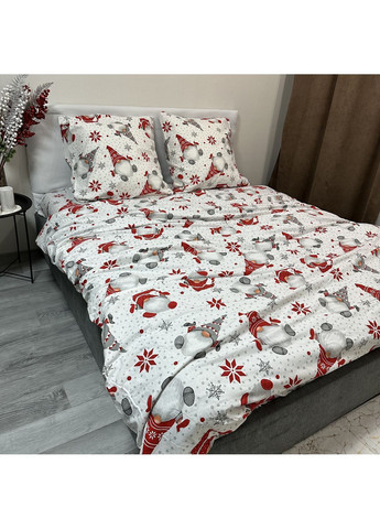 Зимова постільна білизна фланель (байка) євро розмір білого кольору - м'якість, тепло та новорічний настрій! No Brand (367912393)