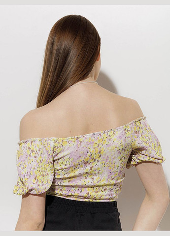 Жовта жіноча коротка блуза колір жовтий cb-00219014 Divon