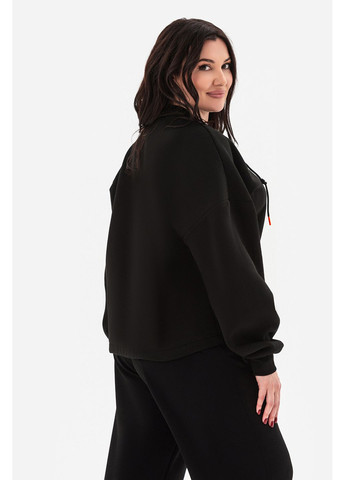 Черный утепленный свитшот over черного цвета Garne однотонный (368765015)