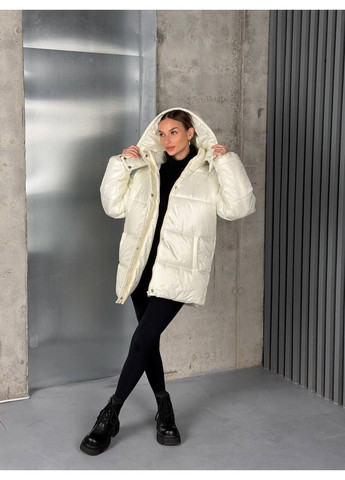 Молочна жіноча куртка зима (-15) No Brand