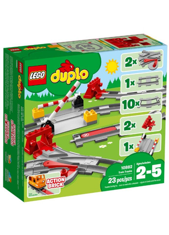 Конструктор DUPLO Железнодорожные пути 23 детали (10882) Lego (285119805)