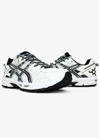 Білі кросівки чоловічі і жіночі asics gel-kahana 8 white black | асікс гель-кахана 8 білі чорні демісезон No Brand