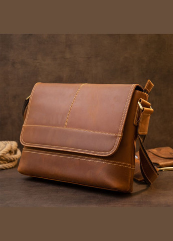 Сумка матова чоловіча почтальонка 20399 Руда Vintage (329149159)