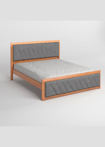 Двуспальная деревянная кровать Барселона Б6/Аляска 93 (Серый) 140х200 см (MBG-14539) Mebigrand (368281828)