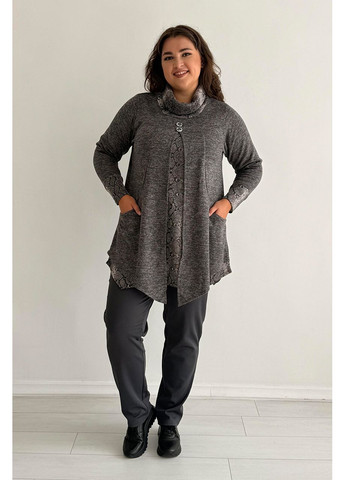 Туника батал с карманами имитация обманки стильно под брюки No Brand 1275-2 (356885912)