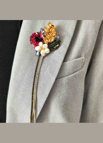 Брошка колосок з квіткою маку та ромашки (BR-18) Ksenija Vitali (296489607)