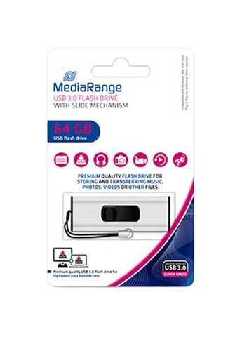 Флеш-драйв 64GB USB 3.0 Black/Silver (MR917) Mediarange (306581315)