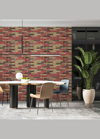 Самоклеюча 3D панель під бежево-коричневу катеринославську цеглу 3080x700x3мм SW-00001764 Sticker Wall (300372505)