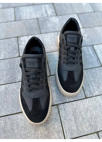 Черные кожаные женские кеды (2801-1) VZUTIK