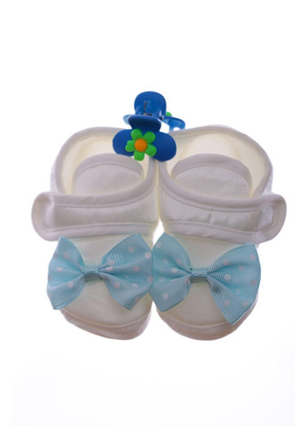 Пінетки та шапка для хлопчика трикотажні з бірюзовим бантом. 1м+ (38909) BABYKROHA (360797361)