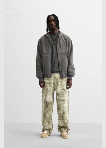 Сіра демісезонна куртка Zara бомбер котоновий 6987/353 Light grey