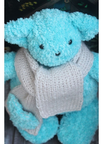 Бирюзовый мишка с сердечком ручной работы No Brand (372141868)