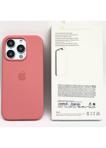 Чехол на 15 PRO Silicone Case Magsafe Full open camera магнитный для айфона 15 О Coral Guava No Brand (369137389)