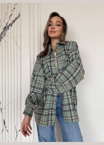 Мятная рубашка в клетку Luna