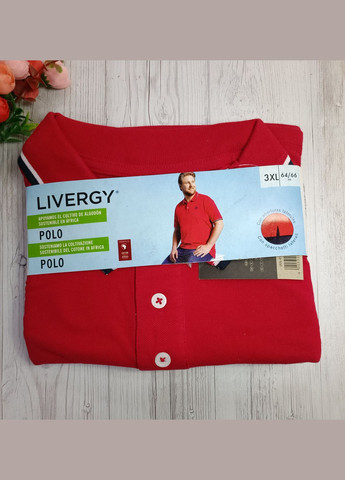 Красная футболка поло батал для мужчин Livergy