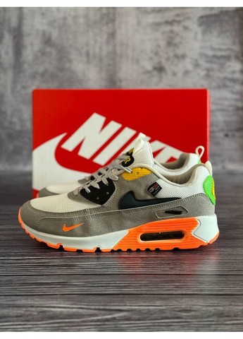 Білі Осінні кросівки чоловічі nike air max 90 orange wb найк аір макс 90 No Brand