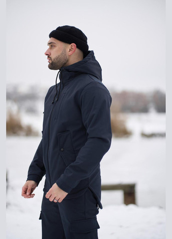 Темно-синяя куртка мужская soft shell Vakko