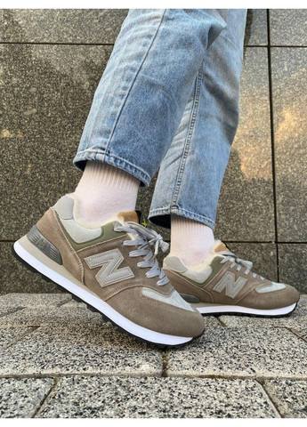 Зелені Зимовий кросівки чоловічі new balance 574 stone island нью беланс 574 No Brand