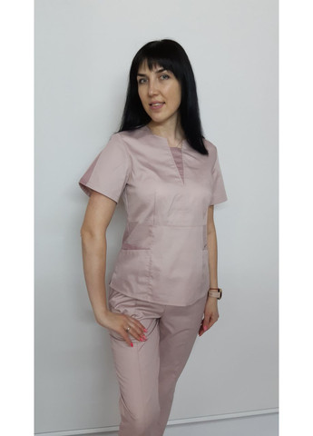 Костюм женский медицинский Оскар котон короткий рукав брюки укороченные 48, Бежевый с мокообработкой No Brand (361360367)