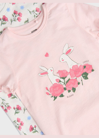 Розовая летняя комплект футболок 2 шт. для девочки Sinsay