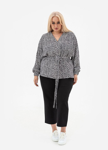 Черная рубашка с узором "гусиная лапка" Garne