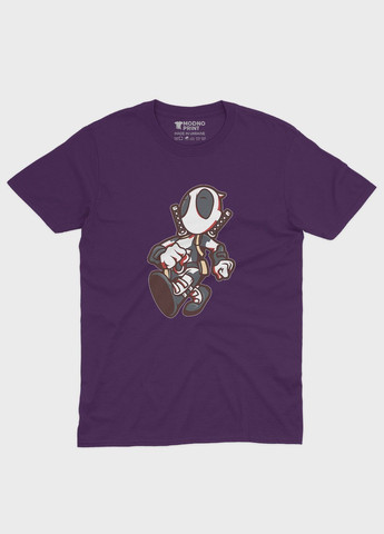 Фиолетовая демисезонная футболка для мальчика с принтом антигероя - дедпул (ts001-1-dby-006-015-036-b) Modno