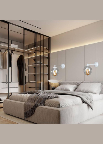 Біле скляне бра "Молекула" (56-WPR0231F-1 WH+CL) прозорий No Brand (370070177)