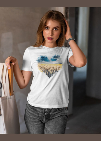 Футболка жіноча патріотична з серцем 21100009 Mishe - (315048404)