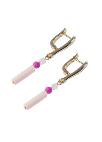 Серьги "Летний блеск" Перламутр, Рубин Fursa fashion (369127931)