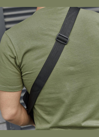 Комплект чоловічий : футболка хакі + шорти чорні + барсетка чорна No Brand (340715425)