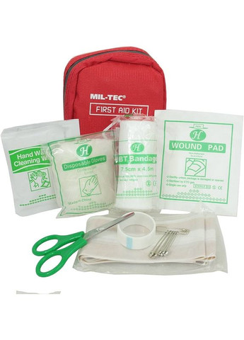 Мини аптечка тактическая Укомплектованная Красная FIRST AID PACK MINI RED (16025810) Mil-Tec (292132526)