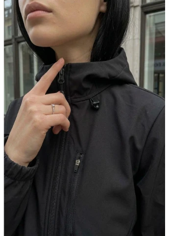 Чорна демісезонна жіноча куртка стаф чорна софтшел вітрозахисна um soft shell black seli Staff