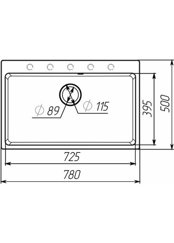 Гранитная мойка для кухни 7850 Bogema матовая (серый металлик) Valeso (358059629)
