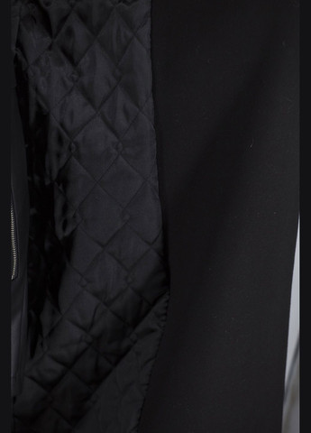 Чорне демісезонне Довге жіноче вовняне пальто на запах із поясом, англійський комір, утеплене синтепоном, casual стиль Kent (, ), 38389 No Brand