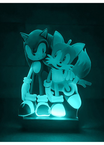 Дитячий нічник Сонік і Тейлз на чорній підставці Creative (355391152)
